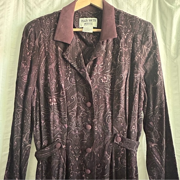 Plaza South Vintage 90s Women's Purple Paisley Dress Size 10P - Picture 4 of 16